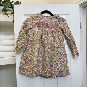 Mini Boden Floral Embroidered Kids Dress - Pink, Yellow, Green Size 7/8
